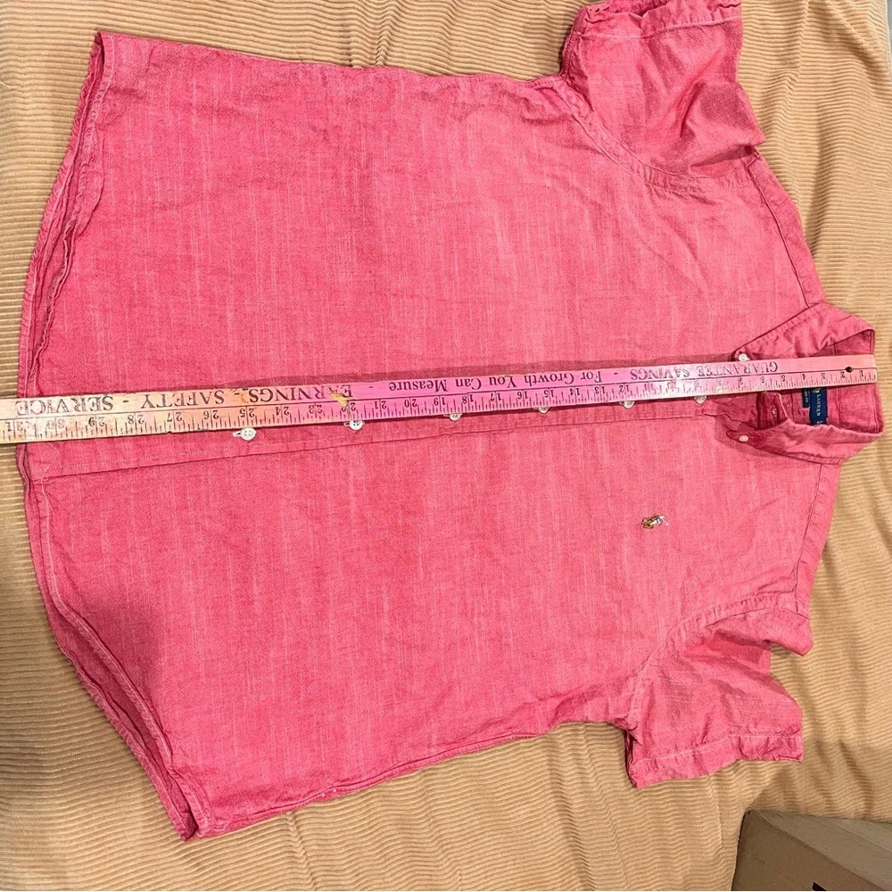 Polo RALPH LAUREN Men’s Large Red 100% Cotton Classic Fit Collared Dress SHIRT - Picture 8 of 13